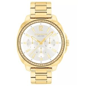 COACH Women's Kitt Gold-Tone Silver dial Stainless Steel Bracelet Watch 38mm NWT